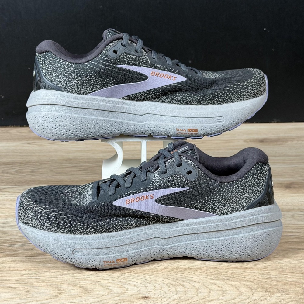 Brooks Ghost 2 Max Shoes Womens Size 8.5 Gray Purple Running Athletic Sneakers - Picture 3 of 10